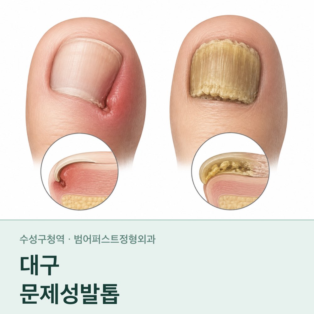 대구문제성발톱 — 내성발톱·무좀발톱·변형 발톱 구분부터